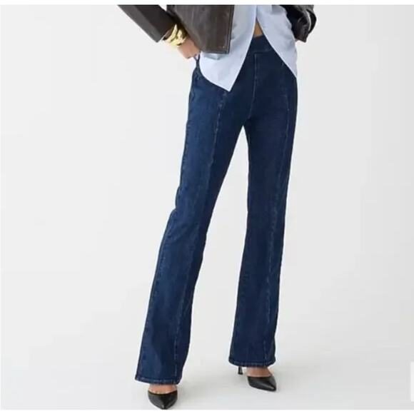 J. Crew Pintuck Skinny Flare Jean in Night Sky Wash Size 32 - Picture 1 of 9